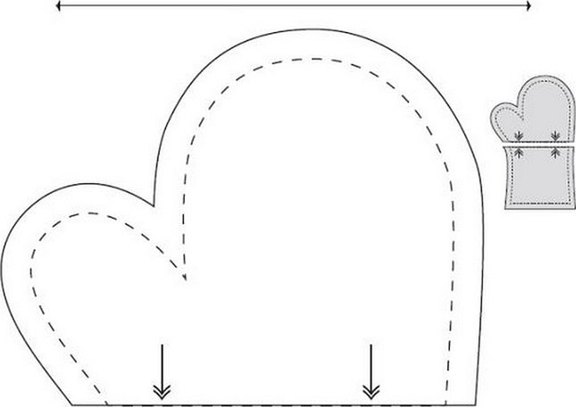 Выкройка прихватки рукавички
