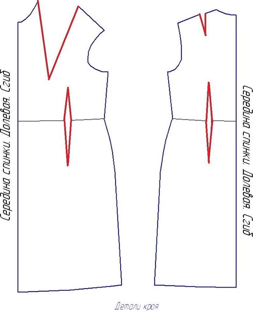 Выкройка платья с боковыми вытачками