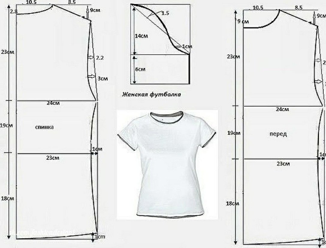Выкройка футболки женской для начинающих 48 размер