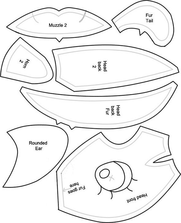 Выкройка игрушки рыбки из ткани