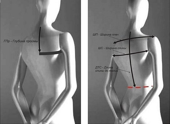 Снятие мерок ширина плеча