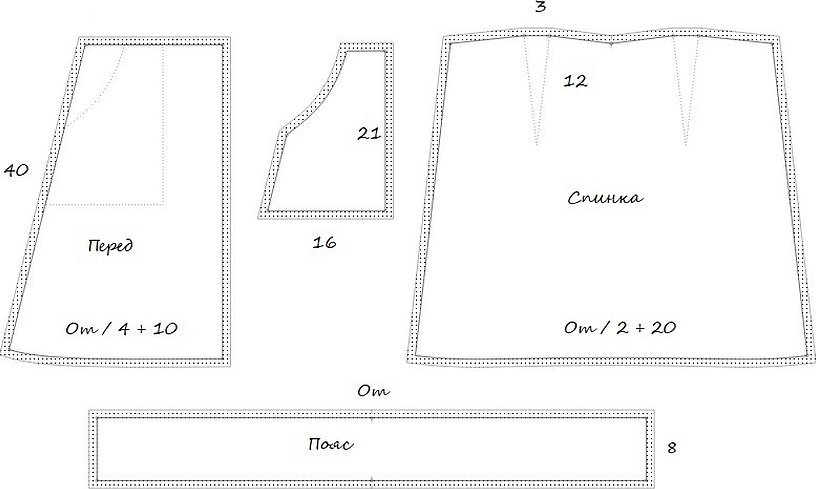 Выкройка юбки для барби с размерами