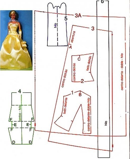 Выкройки одежды для Барби в натуральную величину / Это интересно / Все о куклах и игрушках